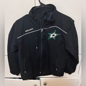 Dallas Stars Bauer Kids Black Jacket with Green Logo size small